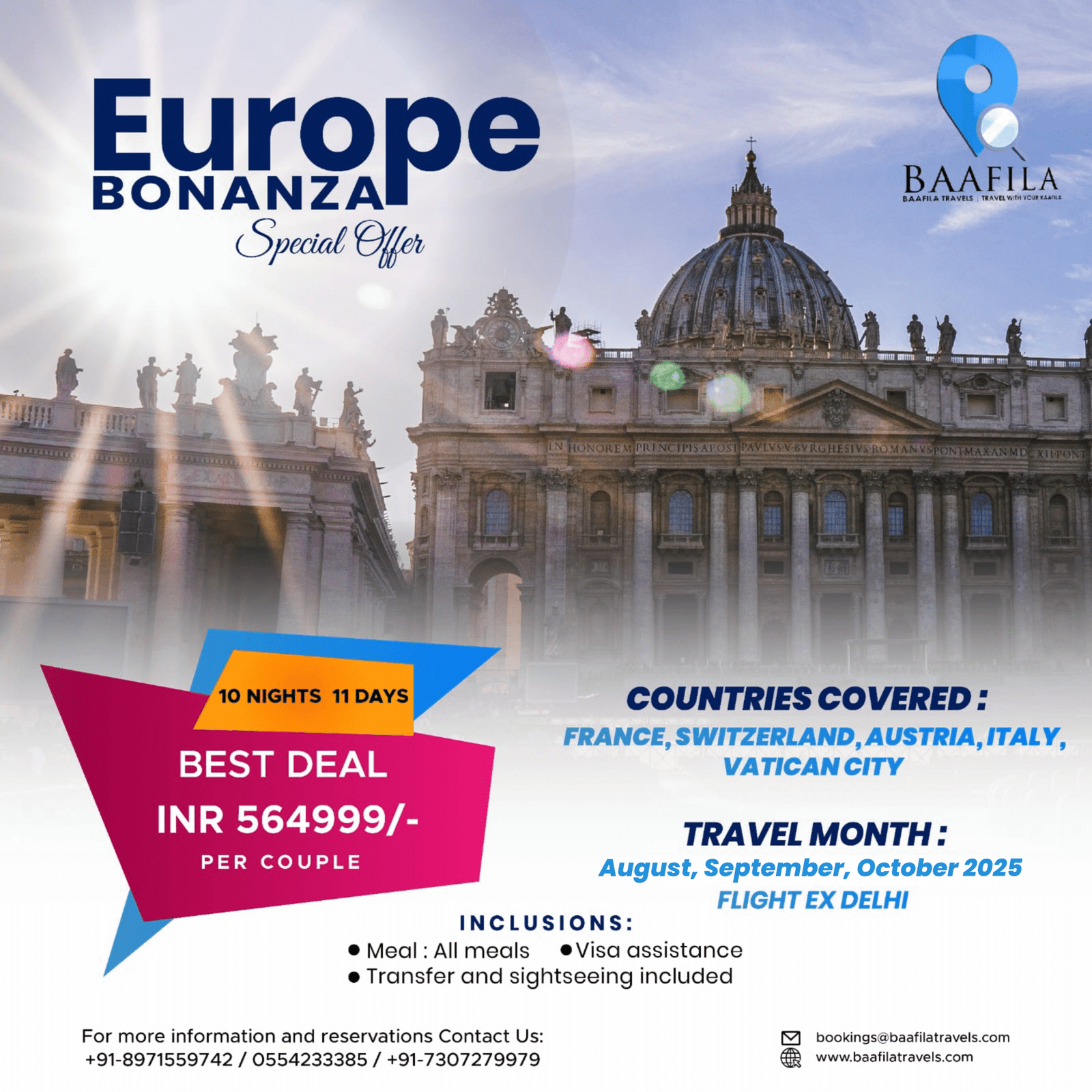 Europe tour packages from Lucknow