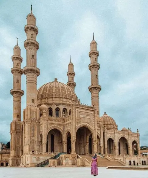 Beautiful mosque architecture in Baku visited on Baku Tour Packages from Lucknow.